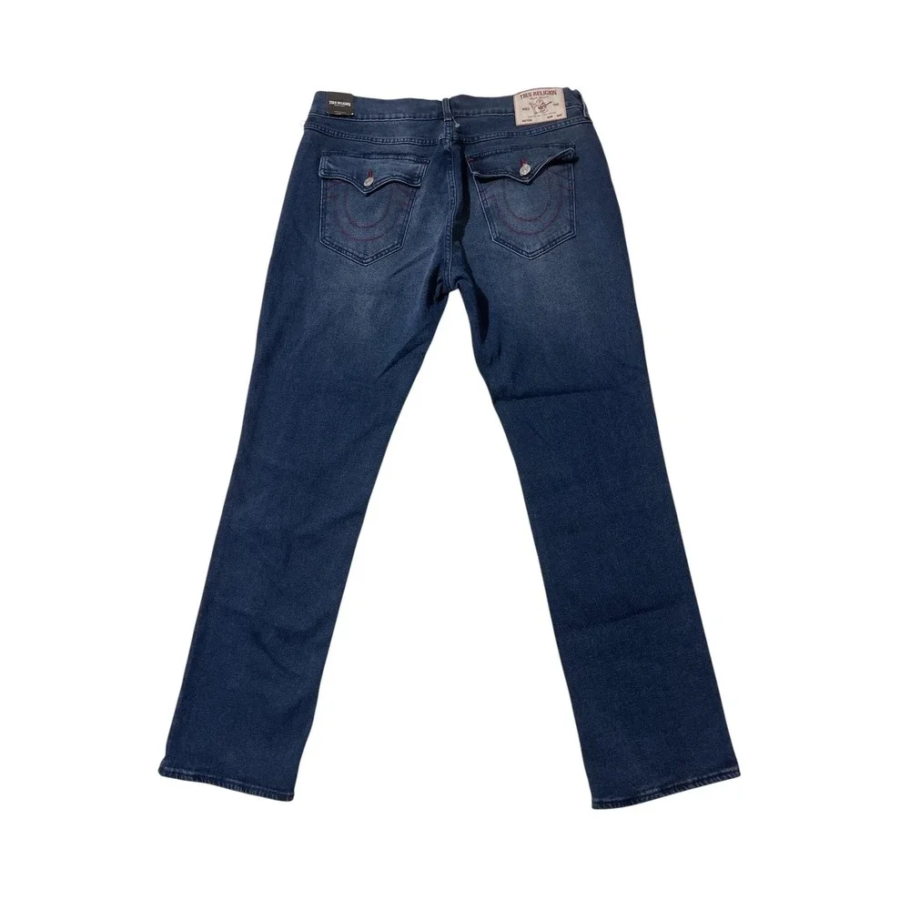 True Religion Ricky SN Flap Straight Jeans Mens 30 Medium Rustic Barn Wash Denim